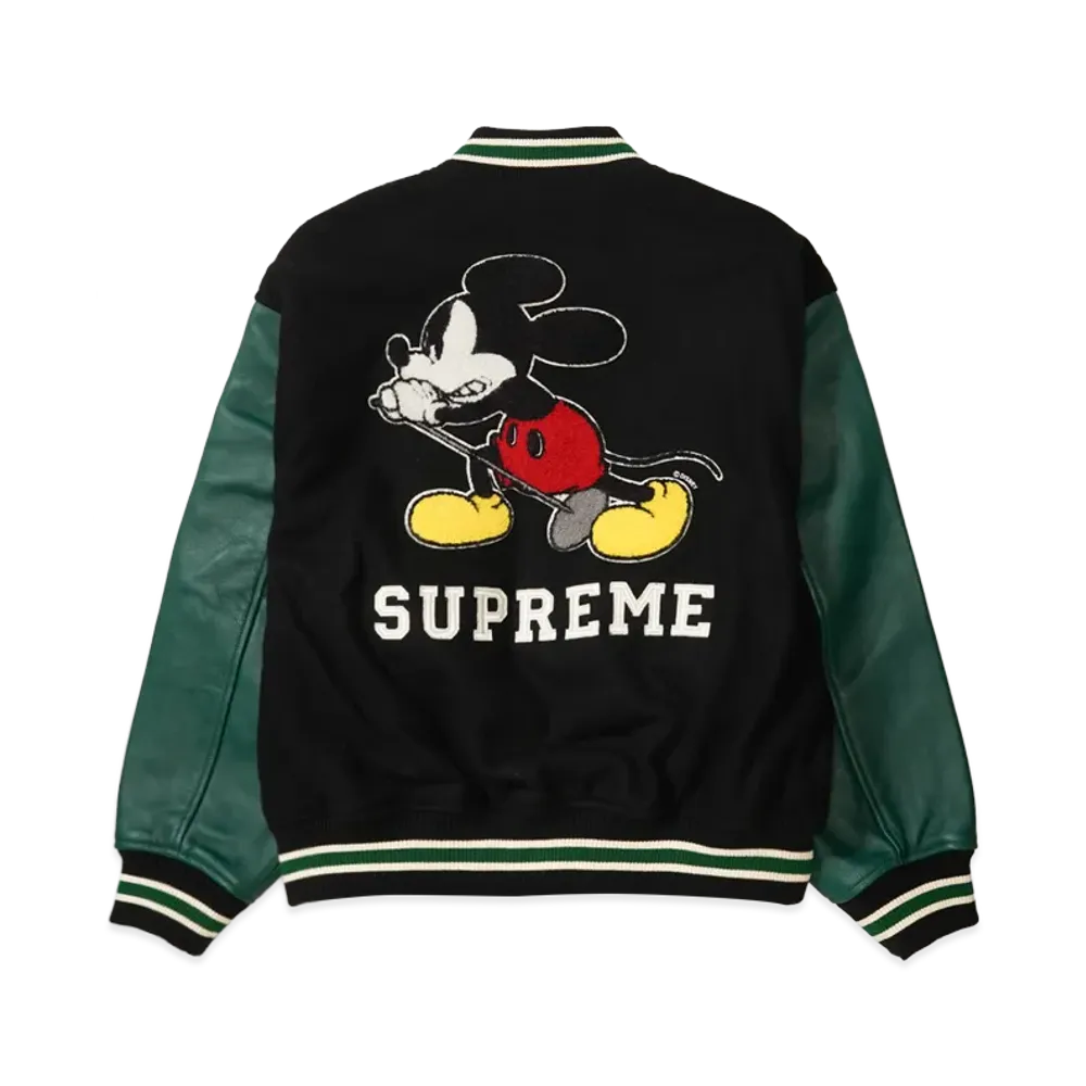 Supreme x Number (N)ine x Mickey Mouse Varsity Jacket "Black"