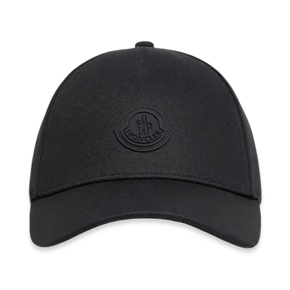 MONCLER Cotton Gabardine Baseball Cap "Black"