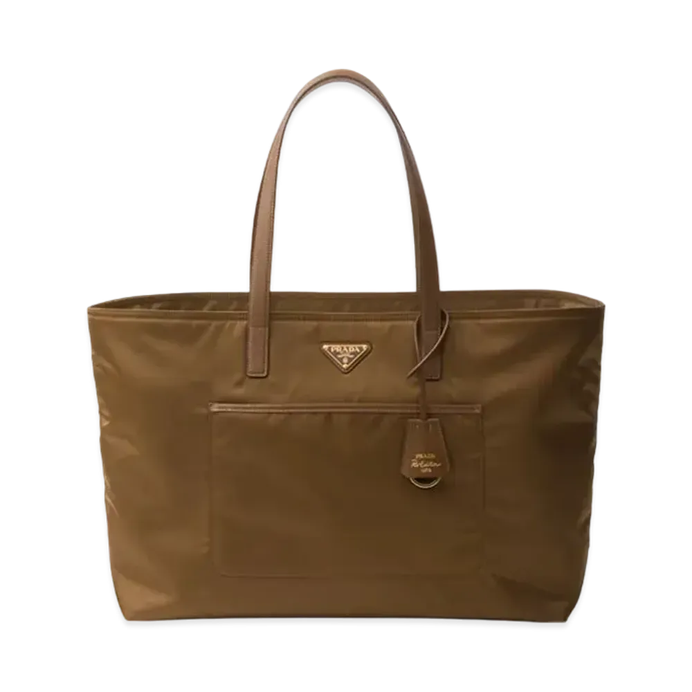 PRADA Re-Edition 1978 Large Re-Nylon and Saffiano Leather Tote Bag "Brown"