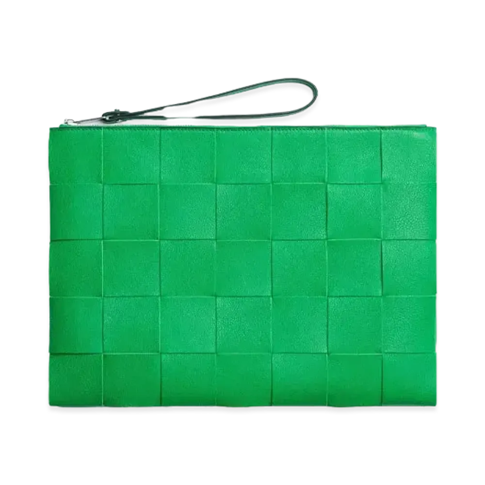 Bottega Veneta Calfskin Pouch Clutch "Parakeet"