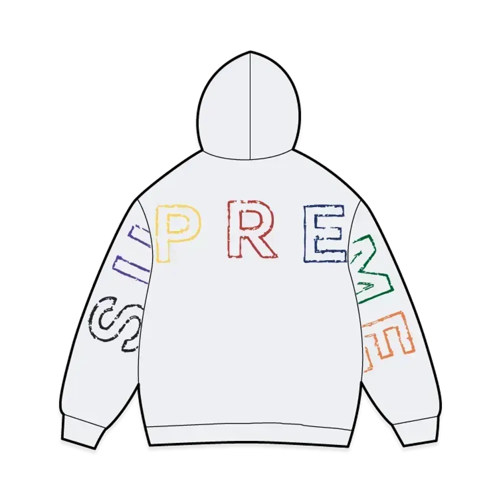 Supreme Frayed Hooded Sweatshirt "Heather Grey"