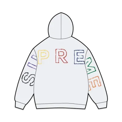 Supreme Frayed Hooded Sweatshirt "Heather Grey"
