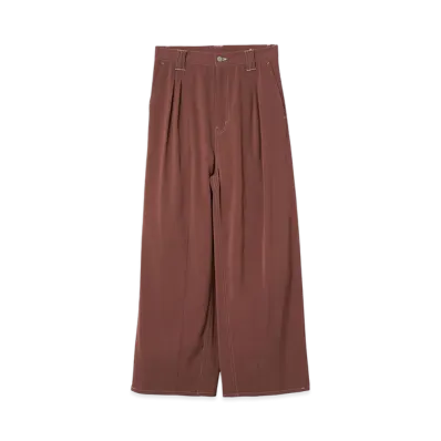 YOKE High-Twisted Polyester Kersey 3Pleated Trousers "Old Pink"