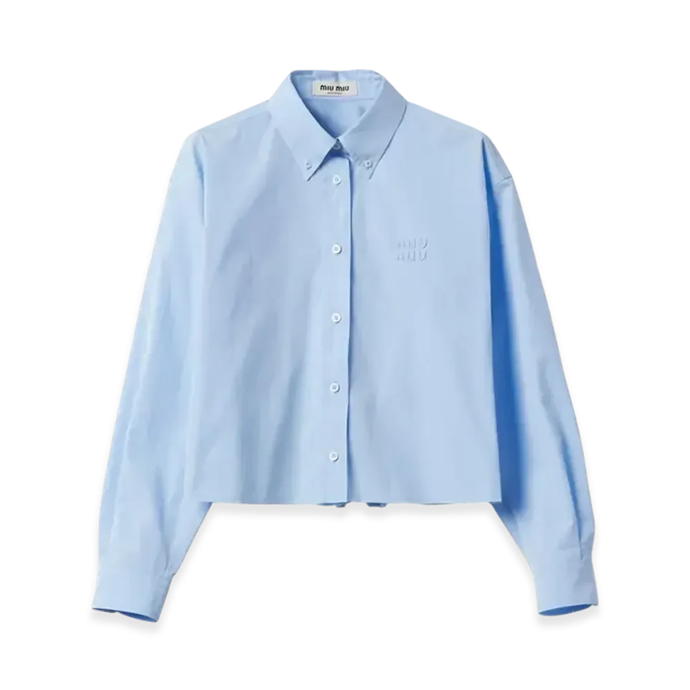 MIU MIU Women's Poplin Shirt "Light Blue"