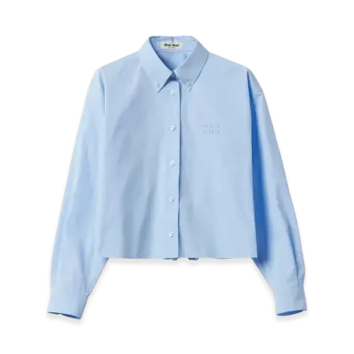 MIU MIU Women's Poplin Shirt "Light Blue"