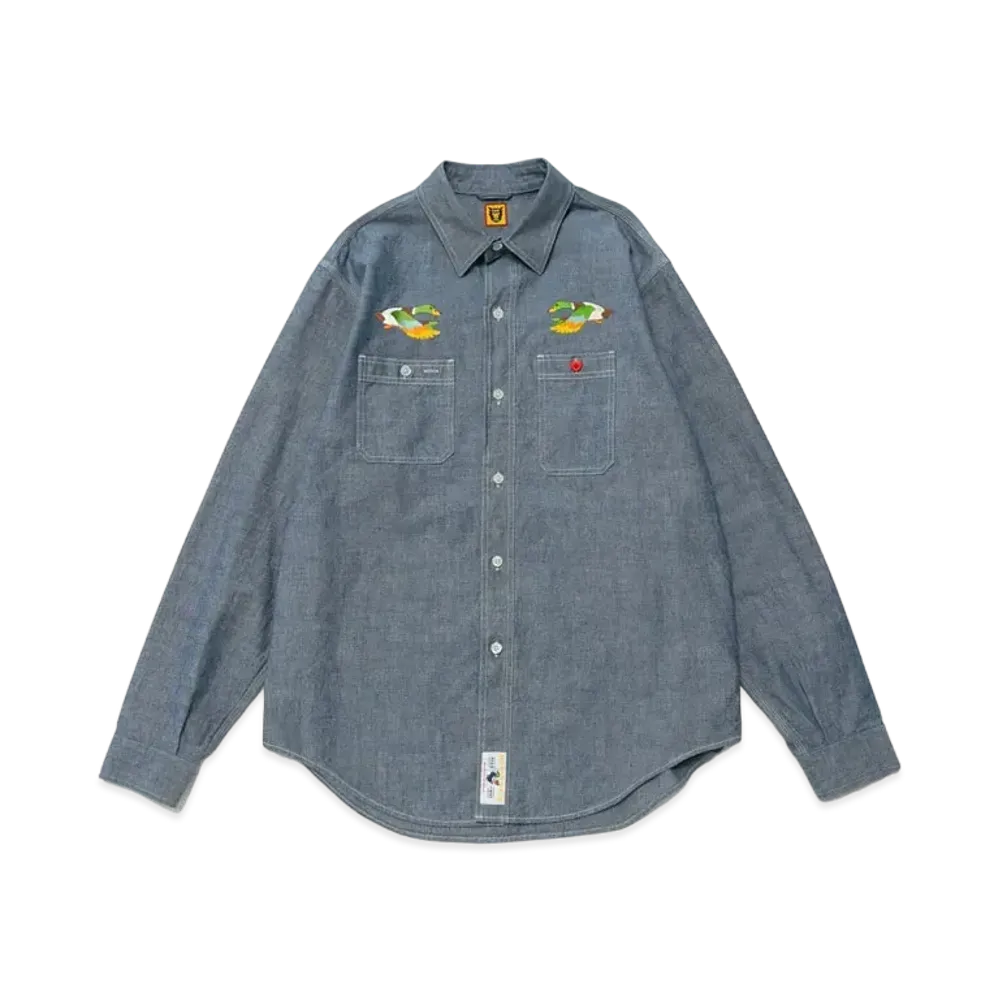 HUMAN MADE Chambray L/S Shirt "Blue"