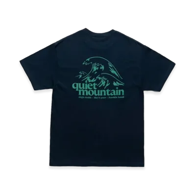 Creek Angler's Device x quiet mountain S/S Logo Tee "Navy"