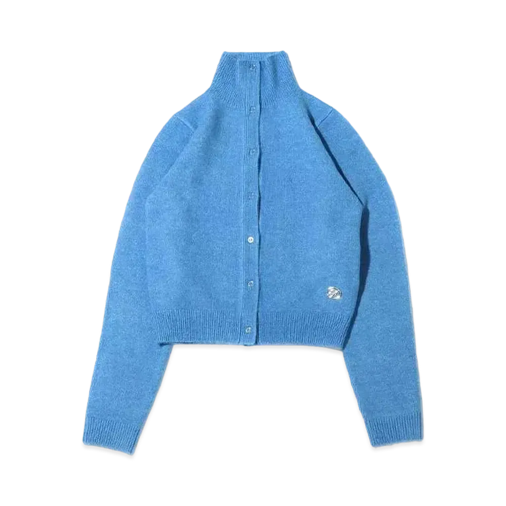 atmos pink Stand Collar Setup Knit Cardigan "Blue"
