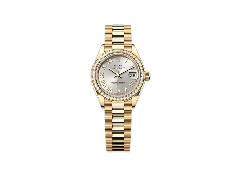 ROLEX Lady-Datejust 28mm Yellow Gold Diamond 279138RBR "Silver"