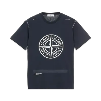 Stone Island 20892 COTTON JERSEY 'ULTRA INSTITUTIONAL ONE' PRINT_REGULAR FIT "Blue"