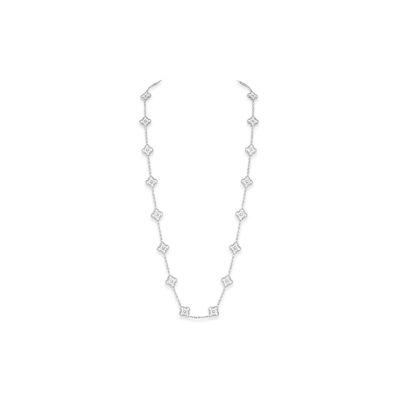 Van Cleef & Arpels Vintage Alhambra long necklace 20 motifs "18K White gold/Diamond"
