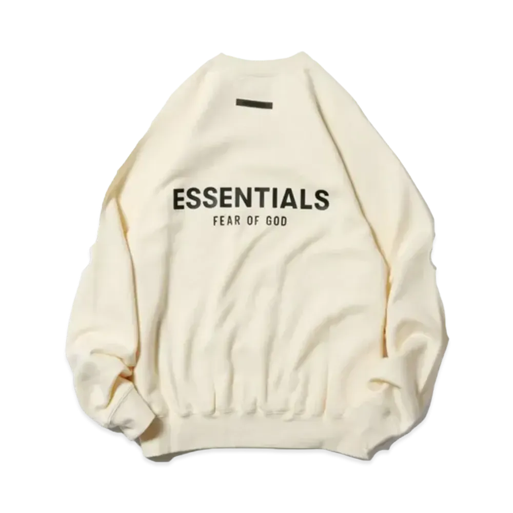 FEAR OF GOD Essentials Back Logo Crew Sweat Shirts "Cream"