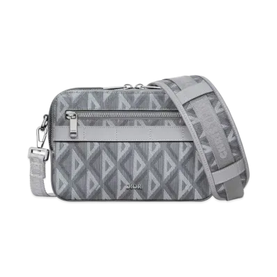 Dior Safari Bag Strap CD Diamond Canvas "Gray"