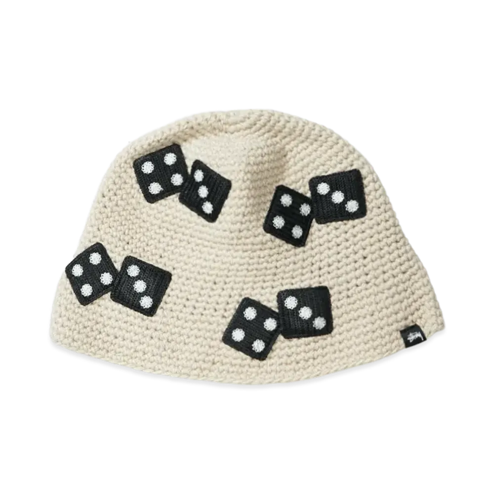 Stussy Bucket Hat Dice Knit "Light Grey"