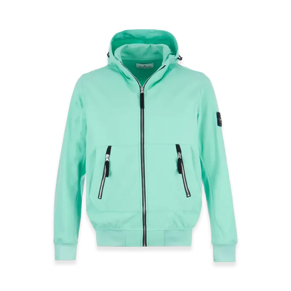Stone Island 40727 Light Soft Shell Hooded Jacket - 21SS "Aqua"