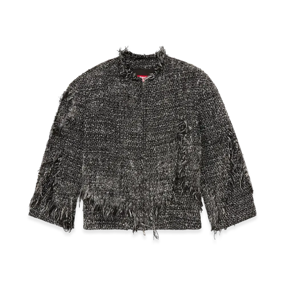 Diesel J-Aberdeen Layered jacket in destroyed boucle "Black"