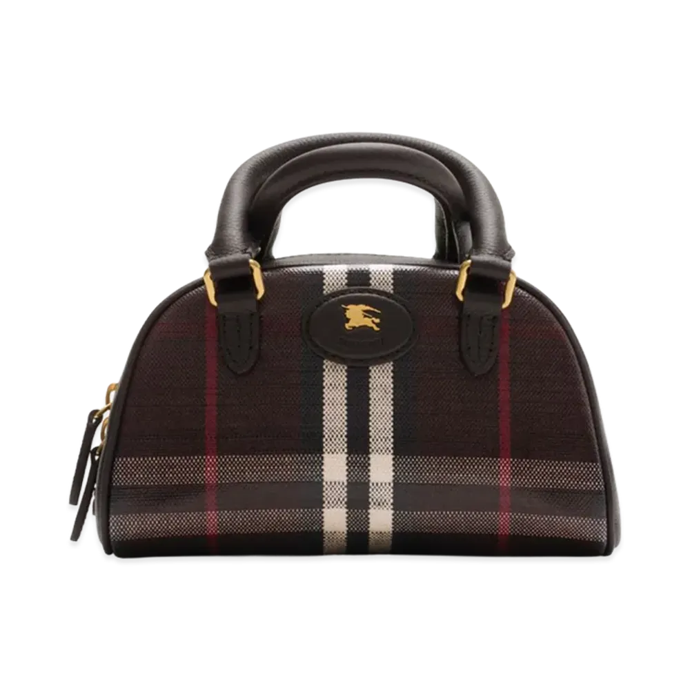 Burberry Women's Mini Highland Bowling Bag "Mahogany Red"