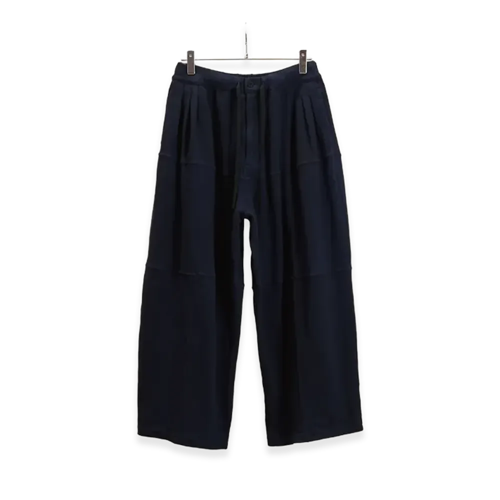 ANCELLM Smooth Panel Wide Slacks "Navy"