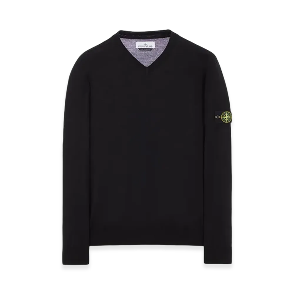 Stone Island 501C4 Pure Light Wool V-Neck Knit - 23FW "Black"