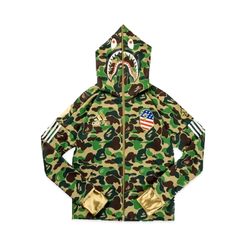 A BATHING APE / adidas SB Shark Hoodie "Green"