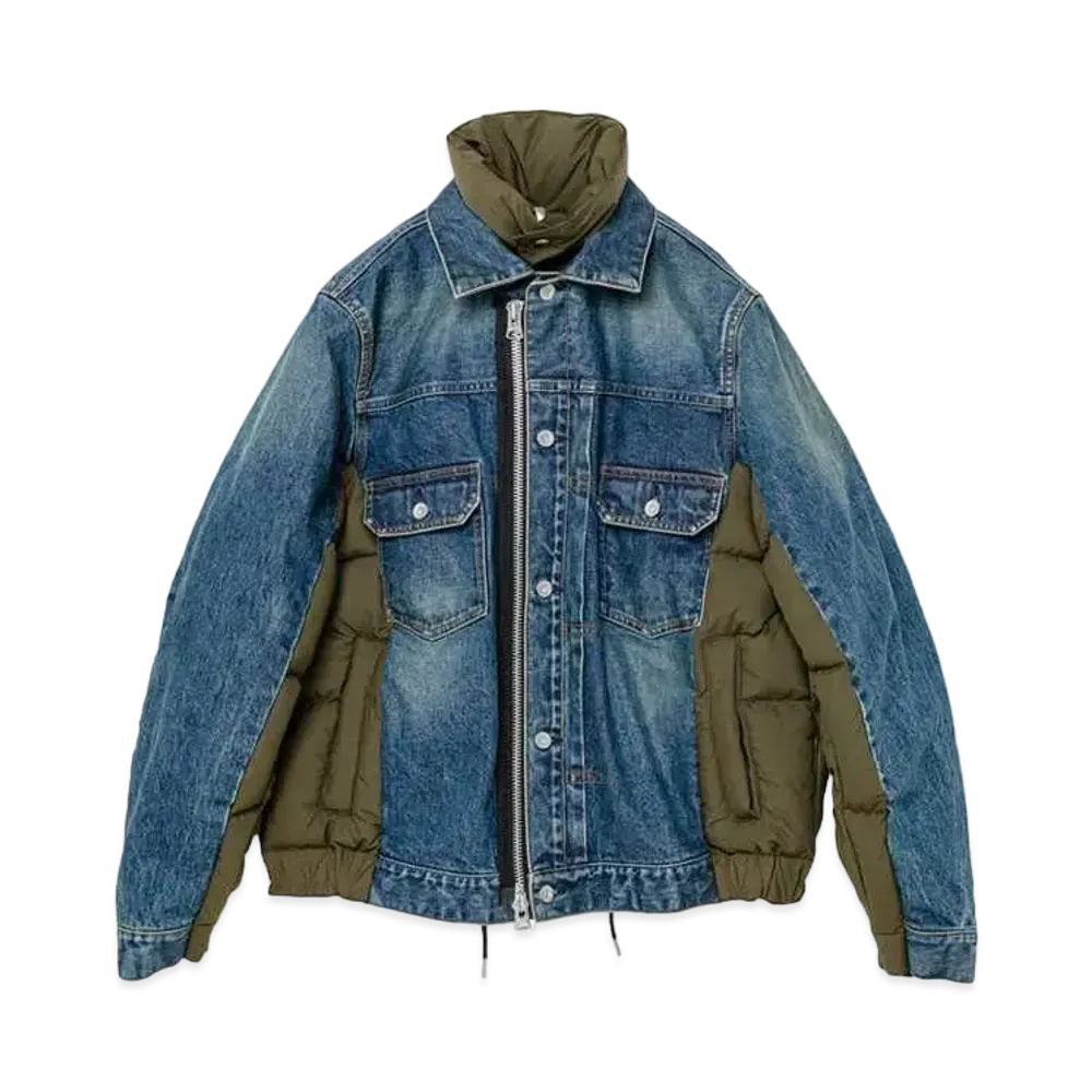 sacai Denim x Rip Stop Puffer Blouson "Blue"