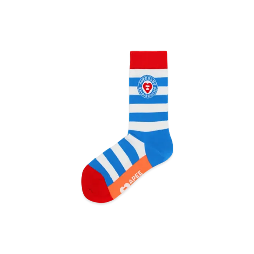 A BATHING APE APEE Jacquard Stripe Socks "Blue"