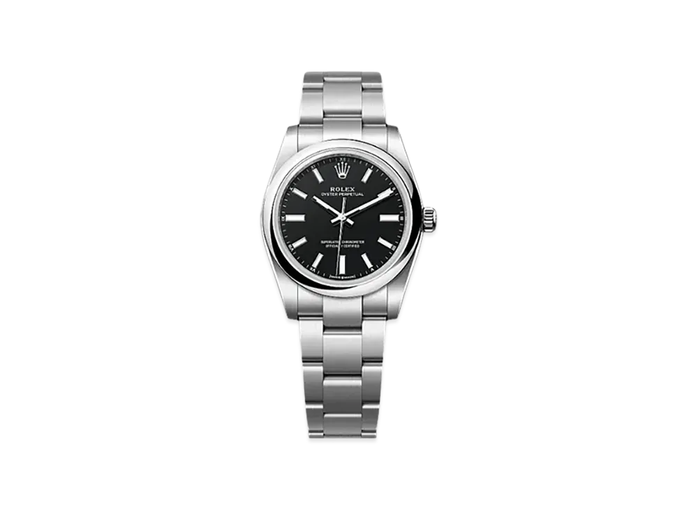 ROLEX Oyster Perpetual 34mm Oystersteel 124200 "Black"
