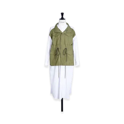 JUNYA WATANABE Field Jacket Docking Shirts Dress "Khaki/White"