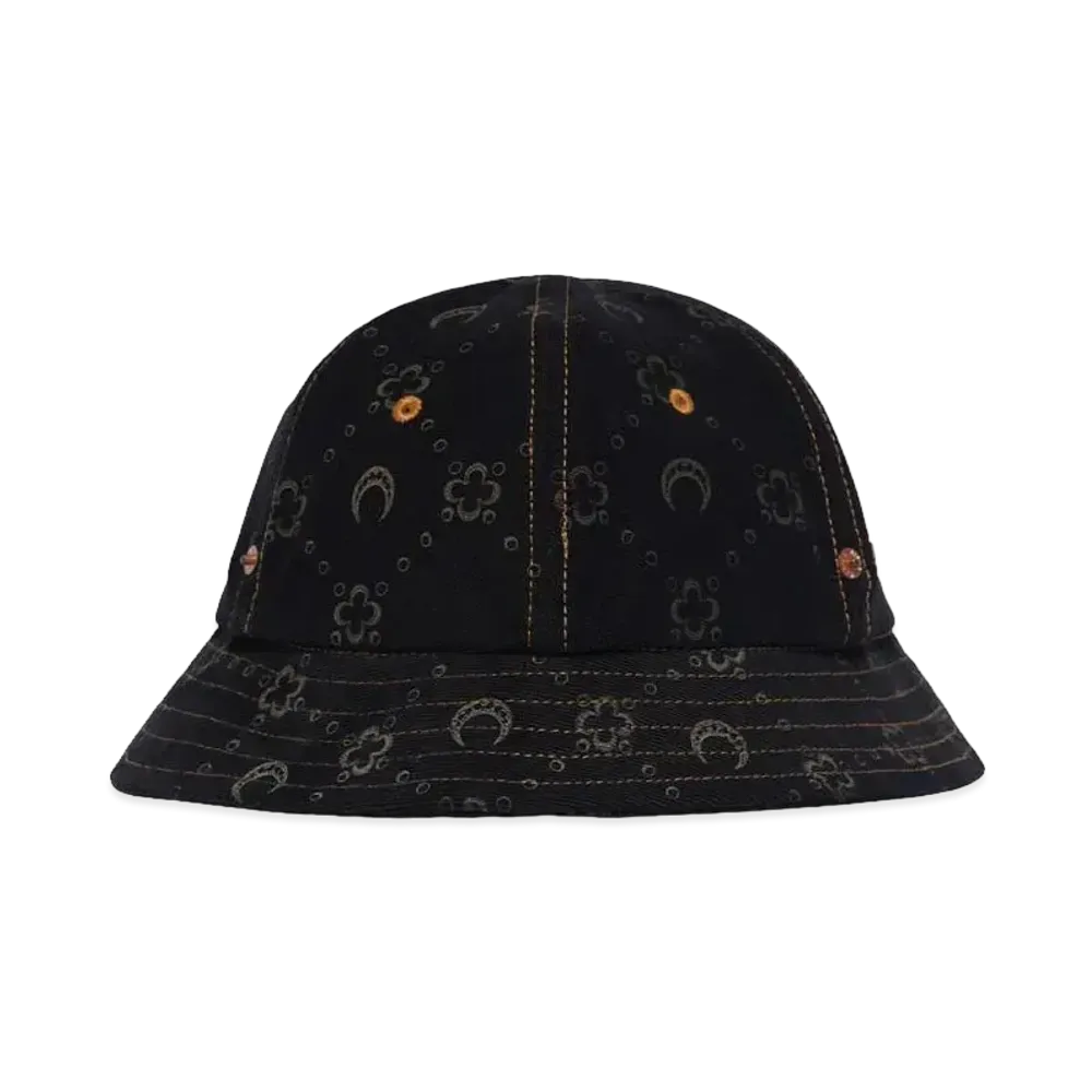 Marine Serre REGENERATED DENIM BELL HAT "BLACK"