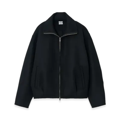 YOKE Wool Cashmere Balloon Silhouette Blouson "Black"