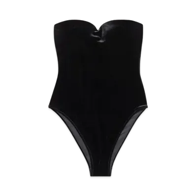 BALENCIAGA Women's Sweetheart Neck Swimsuit in Velvet "Black"