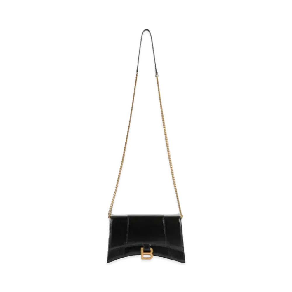 BALENCIAGA Women's Hourglass Chain Bag "Black"