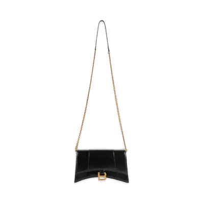 BALENCIAGA Women's Hourglass Chain Bag "Black"
