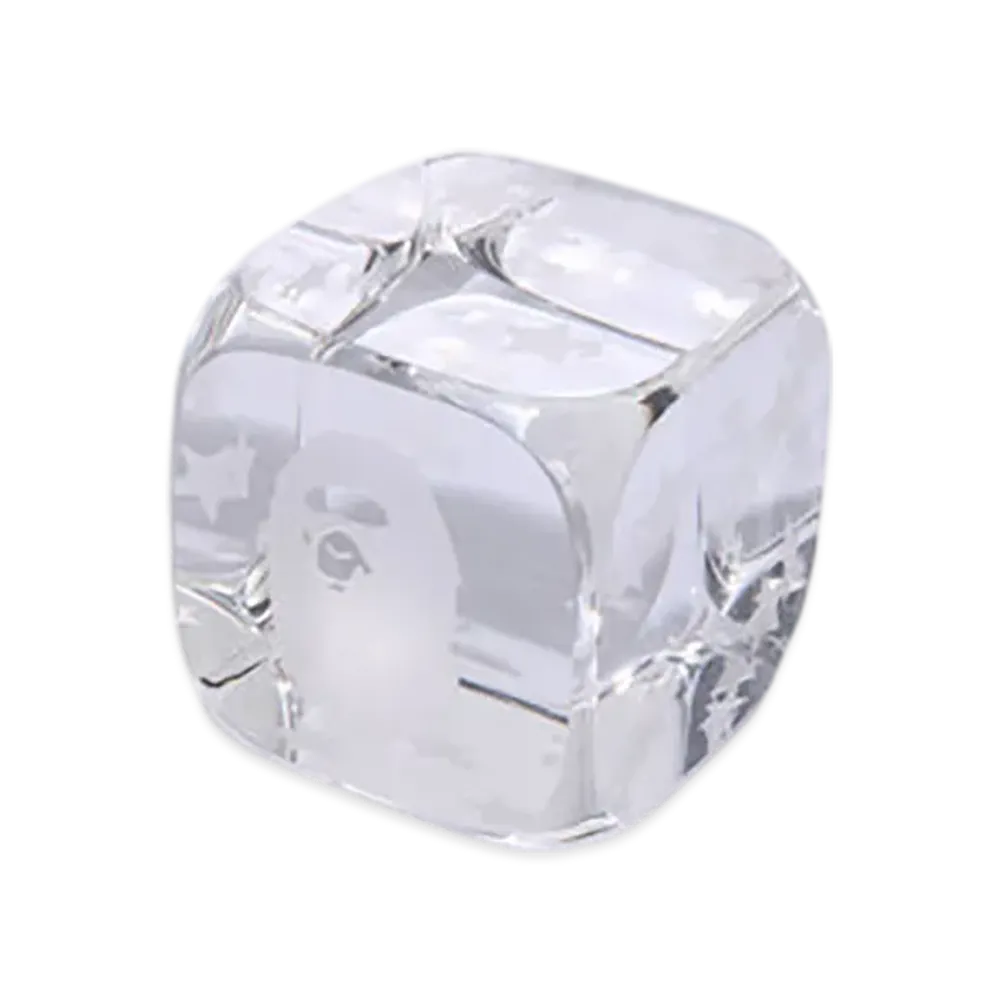 A BATHING APE Ape Head Crystal Dice Weight "Clear"