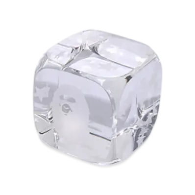 A BATHING APE Ape Head Crystal Dice Weight "Clear"