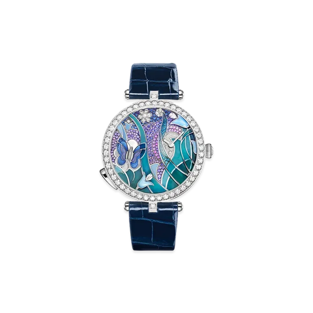 Van Cleef & Arpels Lady Arpels Papillon Automate watch "18K White gold/Sapphire/Diamond/Mother-of-pearl"