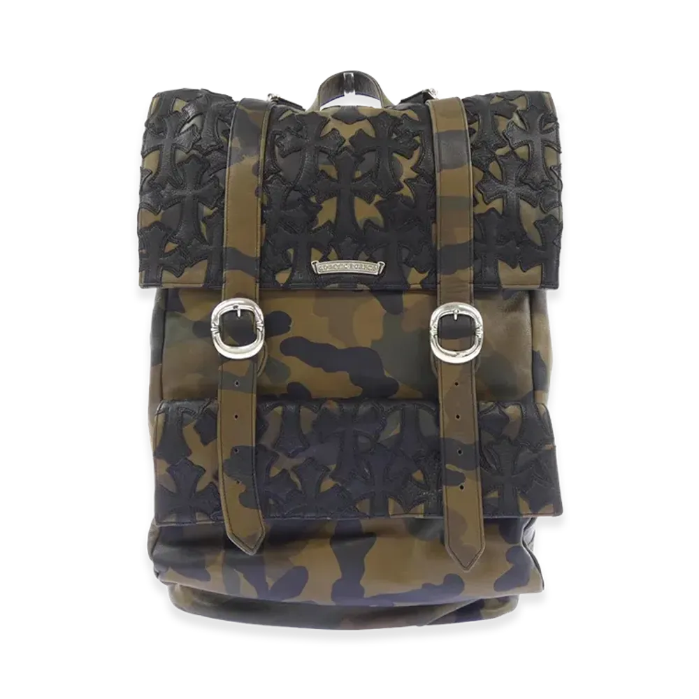 Chrome Hearts Moto Cemetery Cross Backpack "Camo/Black"