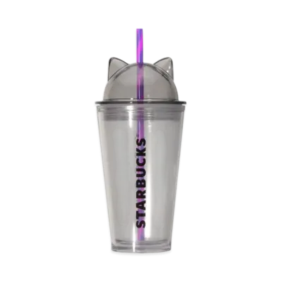STARBUCKS Seasonal Goods "Playful Halloween Cat" Halloween 2025 Cold Cup Tumbler Cat 473ml "Black/Purple"