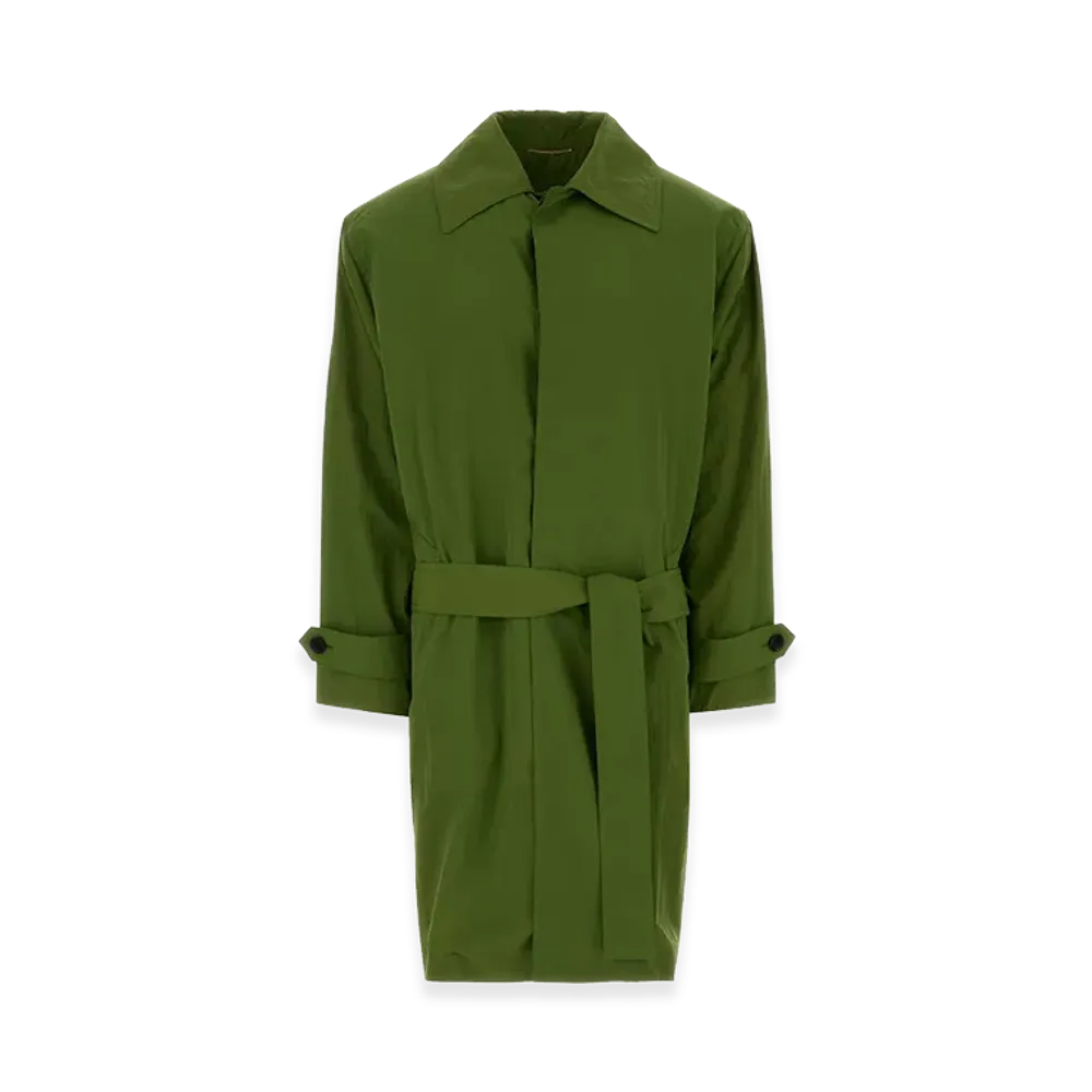 Saint Laurent Women's Nylon Trench Coat "Green"