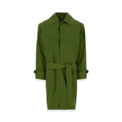 Saint Laurent Women's Nylon Trench Coat "Green"