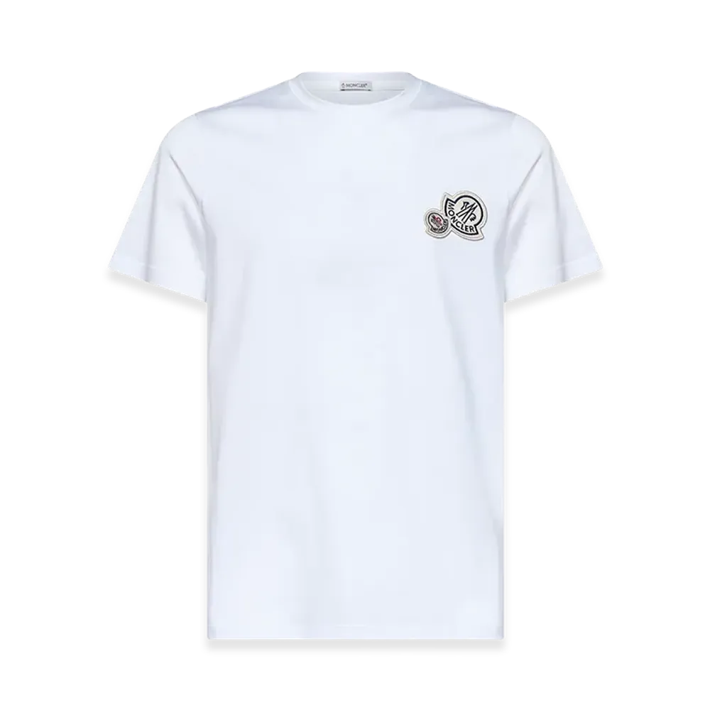 MONCLER Double Logo Patch Cotton T-Shirt "White"