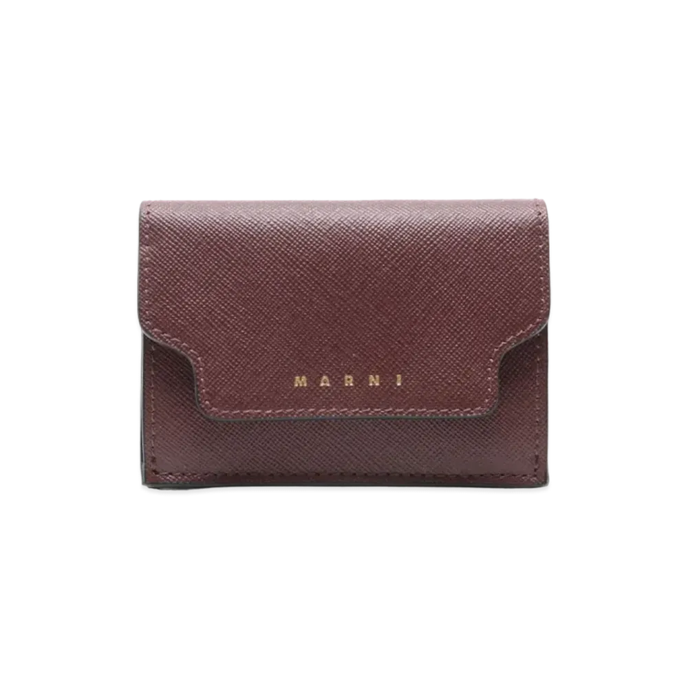 Marni Tri Fold Wallet in Coloured Saffiano Leather "Mono"