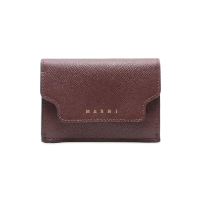 Marni Tri Fold Wallet in Coloured Saffiano Leather "Mono"