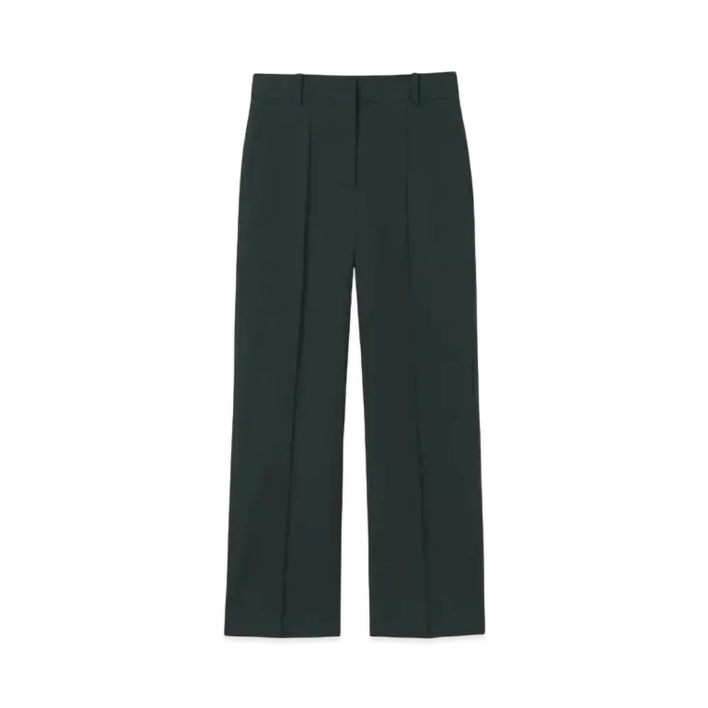 Paul Smith Women's Gabber Straight Wide Pants "DarkGreen"