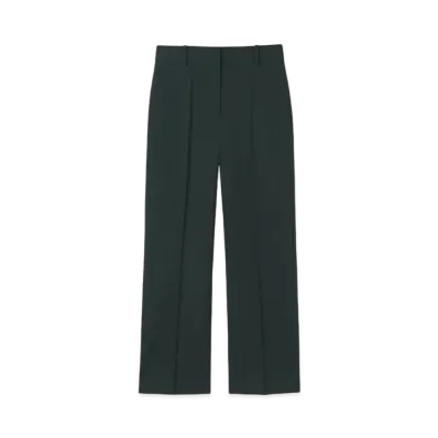 Paul Smith Women's Gabber Straight Wide Pants "DarkGreen"