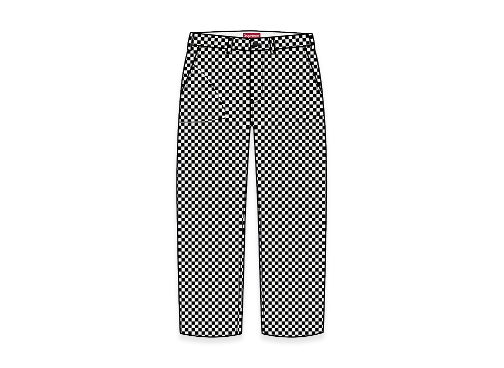 Supreme Chino Pant "White Checkerboard" (26FW)