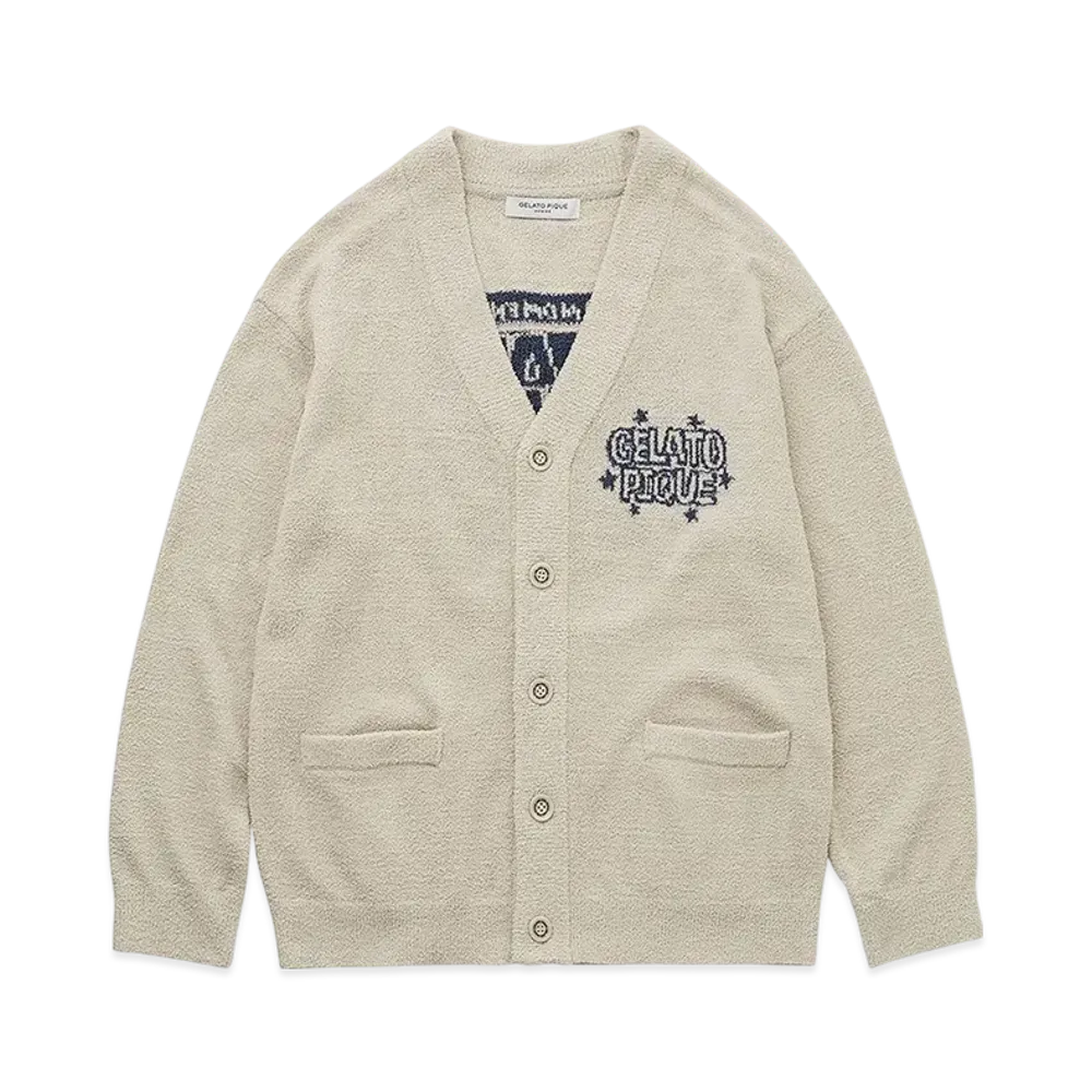 GELATO PIQUE Homme Air Moco Pique Logo Jacquard Cardigan "Beige"