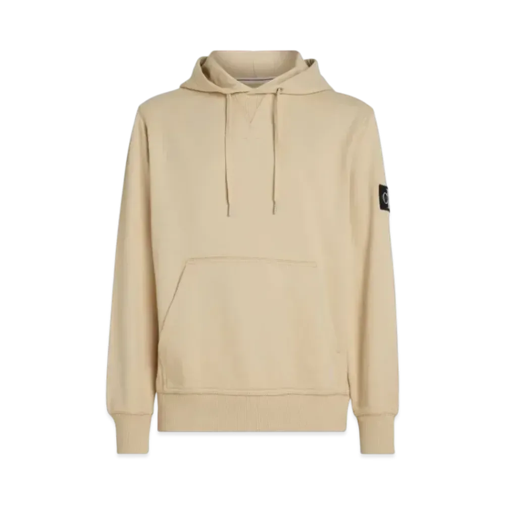 Calvin Klein Jeans Monogram Logo Sleeve Badge Hoodie "Pale Khaki"
