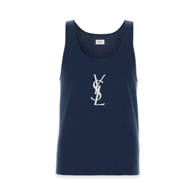Saint Laurent Cotton Tank Top "Blue"
