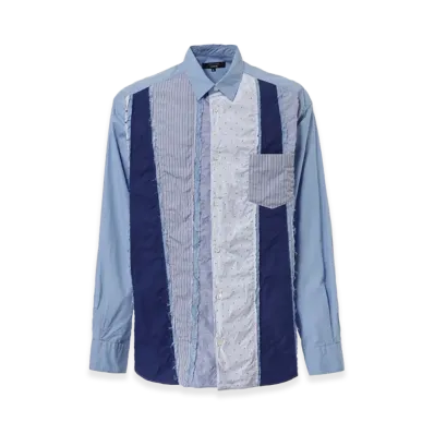 COMME des GARCONS HOMME Cotton Stripe Patterned Shirts "Saxe Blue"